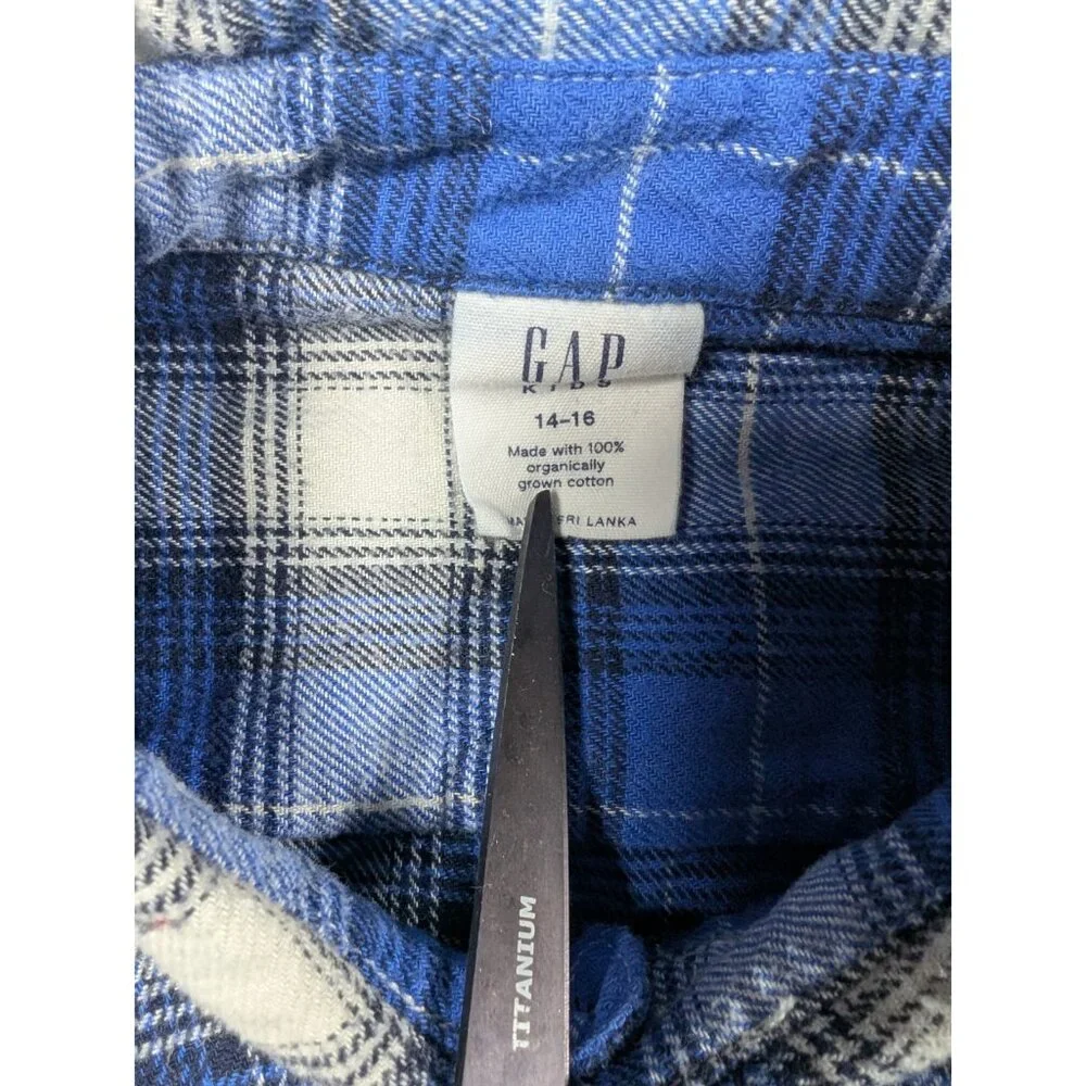 Gap Kids Canyon River Blues Button Front Shirt Youth Size Medium Blue Lot of 2